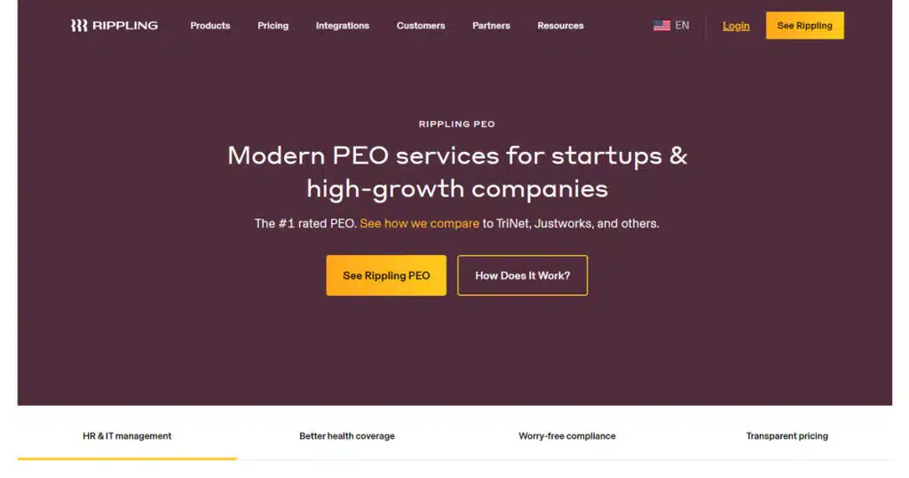 Rippling PEO services