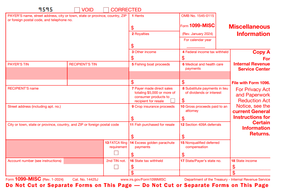 1099 MISC form