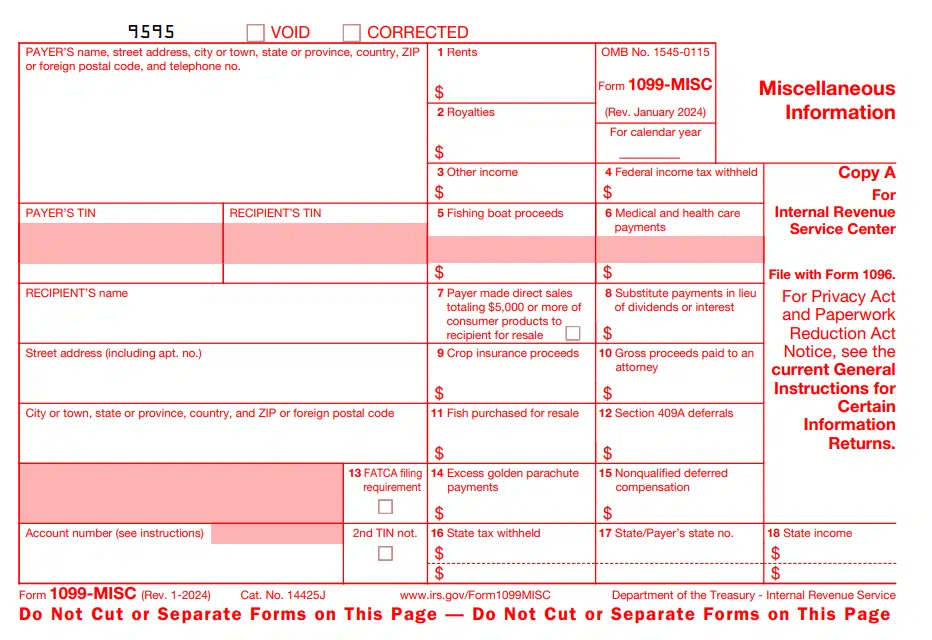 1099 MISC form