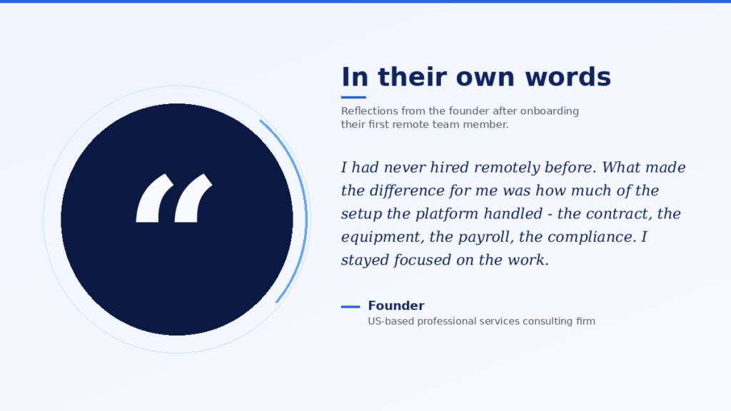 Testimonial remote marketing specialist to US firm