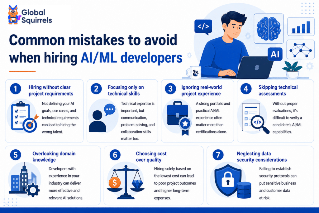 Common mistakes to avoid when hiring AI/ML developers